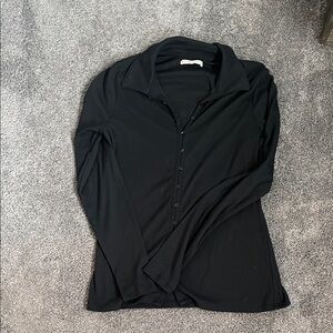 Women’s Black Button-Up Collared Shirt
